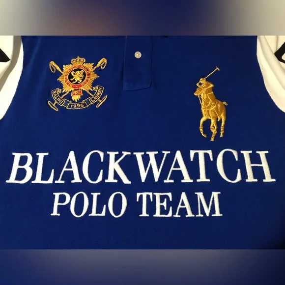 Vintage RALPH LAUREN POLO BLACKWATCH TEAM RUGBY Custom Shirt L Rlpc Rlx Sport x - Picture 7 of 16